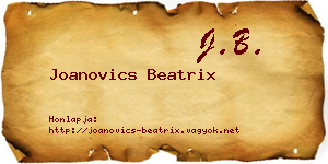 Joanovics Beatrix névjegykártya